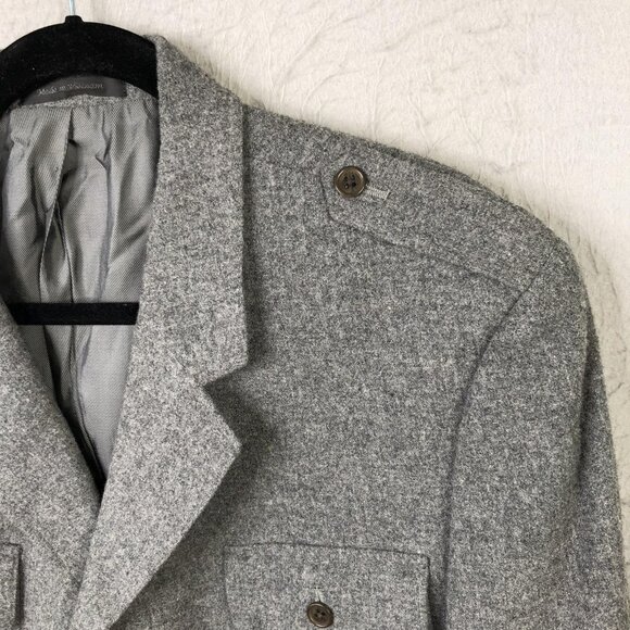 Calvin Klein Blazer Mens 44R Wool Blend Military 4 Pocket Button Jacket Utility - Picture 15 of 16